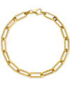 Italian Gold Paperclip Link Bracelet In 14k Gold In Gold