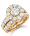 Marchesa Certified Diamond Bridal Set (3 Ct. T.w.) In 18k White, Yellow And Rose Gold In Gold