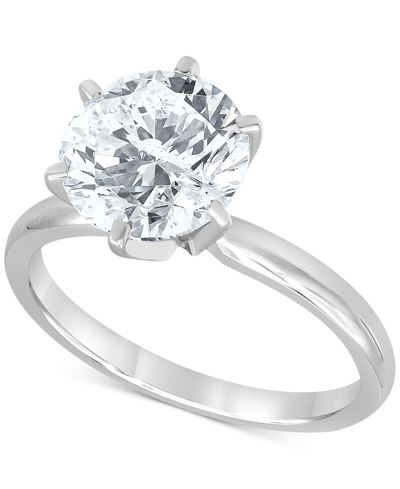 Macy's Diamond (3 Ct. T.w.) Solitaire Engagement Ring In 14k White Gold