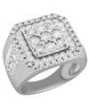 MACY'S MEN'S DIAMOND CLUSTER RING (3 CT. T.W.) IN 10K GOLD AND WHITE GOLD