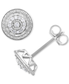 Macy's Diamond Multi-halo Stud Earrings (1/10 Ct. T.w.) In Sterling Silver In White