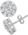 Macy's Diamond Halo Stud Earrings (2 Ct. T.w.) In 14k White Gold In Gold