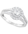 Macy's Diamond Double Halo Ring (1 Ct. T.w.) In 14k White Gold In Gold