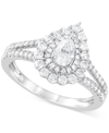 Macy's Diamond Pear Halo Ring (1 Ct. T.w.) In 14k White Gold In Gold