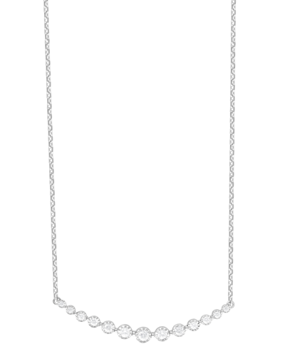 Macy's Diamond Bezel Graduated 18" Collar Necklace (1/2 Ct. T.w.) In Sterling Silver