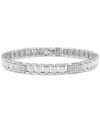 Macy's Men's Diamond Cluster Wide Link Chain Bracelet (2 Ct. T.w.) In 10k White Gold In White