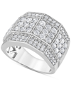 Macy's Men's Diamond Multi-cluster Ring (3 Ct. T.w.) In 10k Yellow, White Or Rose Gold In White