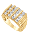 MACY'S MEN'S DIAMOND VERTICAL CLUSTER RING (2 CT. T.W.) IN 10K GOLD