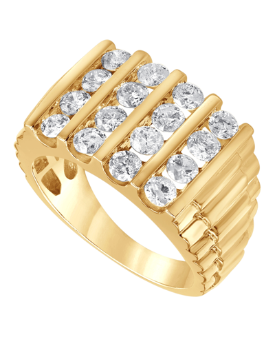 Macy's Men's Diamond Vertical Cluster Ring (2 Ct. T.w.) In 10k Gold