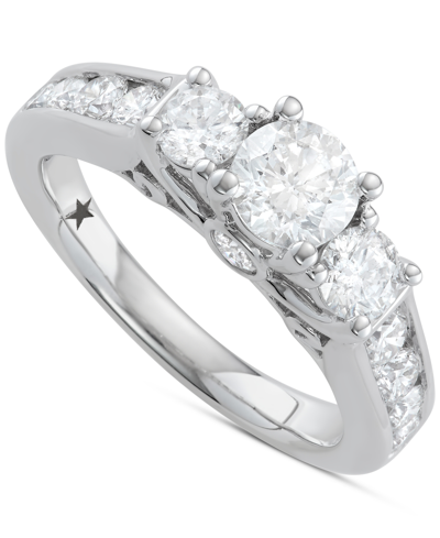 Macy's Diamond Channel-set Engagement Ring (2 Ct. T.w.) In 14k White Gold