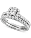 Macy's Diamond Princess Cut Halo Bridal Set (1-1/2 Ct. T.w.) In 14k White Gold In Gold