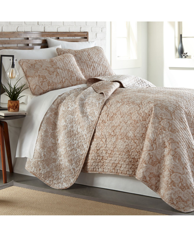 Southshore Fine Linens Boho Paisley Lightweight Reversible Quilt And Sham Set, King/california King Bedding In Taupe