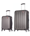 Dukap Intely 2-pc. Hardside Luggage Set With Usb Port In Gray