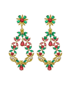 A & M A & M GOLD-TONE EMERALD AND RUBY ACCENT EARRINGS