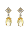 A & M A & M GOLD-TONE PEAR SHAPED TOPAZ ACCENT EARRINGS