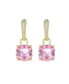 A & M A & M GOLD-TONE PINK TOPAZ ACCENT EARRINGS