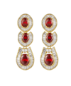 A & M A & M GOLD-TONE RUBY ACCENT TRIBAL DROP EARRINGS