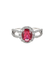 A & M A & M SILVER-TONE RUBY ACCENT RING