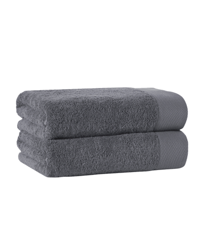 Enchante Home Signature Turkish Cotton 2-piece Bath Sheets In Anthracite