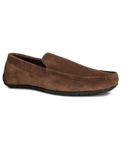 Anthony Veer Men's Cleveland Driver Slip-on Suede Loafer Men's Shoes In Brown