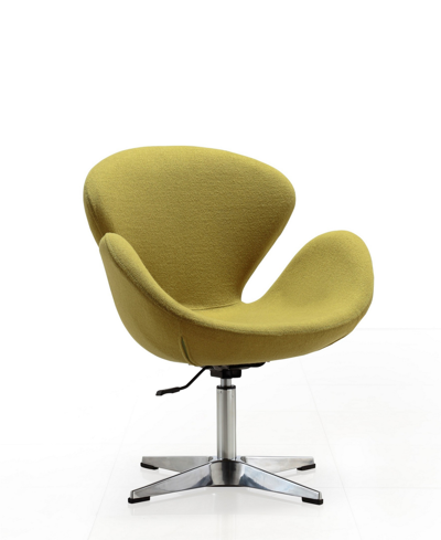 Manhattan Comfort Raspberry Adjustable Swivel Chair In Green