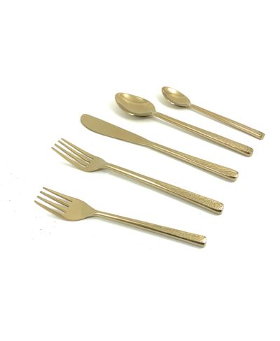 Vibhsa Flatware Gold 5 Piece Place Setting In Gold Plated Coating