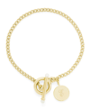 Brook & York Stella Imitation Pearl Initial Toggle Bracelet In Gold