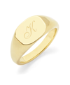 Brook & York Reagan Initial Signet Gold-plated Ring In Gold
