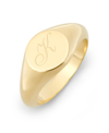 Brook & York Claire Petite Initial Signet Gold-plated Ring In Gold