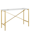 Hudson & Canal Braxton Console Table, 46" X 14" In Gold
