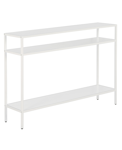 Hudson & Canal Ricardo Console Table With Shelves, 42" X 10" In Matte White