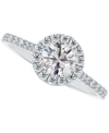 De Beers Forevermark Portfolio By  Diamond Halo Engagement Ring (1 Ct. T.w.) In 14k White Gold In Gold