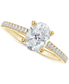 DE BEERS FOREVERMARK PORTFOLIO BY DE BEERS FOREVERMARK DIAMOND CATHEDRAL SOLITAIRE OVAL-CUT PAVE ENGAGEMENT RING (5/8 CT.