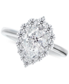 DE BEERS FOREVERMARK PORTFOLIO BY DE BEERS FOREVERMARK DIAMOND PEAR HALO ENGAGEMENT RING (3/4 CT. T.W.) IN 14K WHITE GOLD