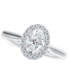 DE BEERS FOREVERMARK PORTFOLIO BY DE BEERS FOREVERMARK DIAMOND OVAL HALO ENGAGEMENT RING (5/8 CT. T.W.) IN 14K WHITE GOLD
