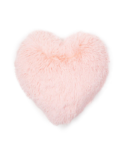 Dormify Sophia Heart Faux Fur Pillow, 16" X 16", Ultra-cute Styles To Personalize Your Room In Pink