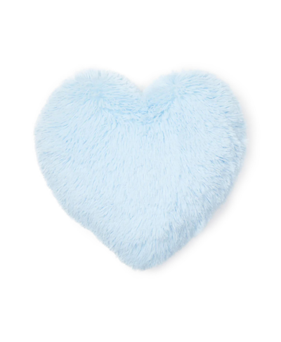 Dormify Sophia Heart Faux Fur Pillow, 16" X 16", Ultra-cute Styles To Personalize Your Room In Blue