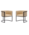 Manhattan Comfort Bali Dining Chair, Set Of 2 In Tan/beige