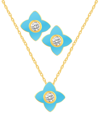Shop Macy's Crystal Enamel Necklace And Earring Set, 2-piece In Blue