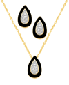 MACY'S CRYSTAL ENAMEL NECKLACE AND EARRING SET, 2-PIECE