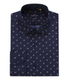 Azaro Uomo Men's Business Geometric Long Sleeve Button Down Shirt In Blue