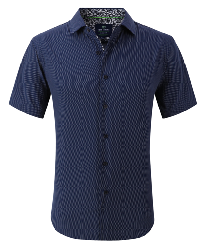 Tom Baine Men's Men Geo Short Sleeve Shirt In Navy Blue