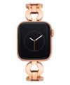 Anne Klein Women's Rose Gold-tone Alloy Metal Round Link Bracelet Designed For Apple Watch 42mm (series 10) & 3 In Pink