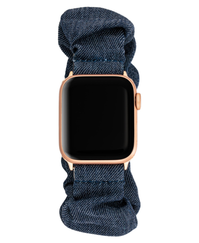 Anne Klein Women's Dark Blue Demin Scrunchie Band Compatible With 42/44/45/ultra/ultra 2 Apple Watch