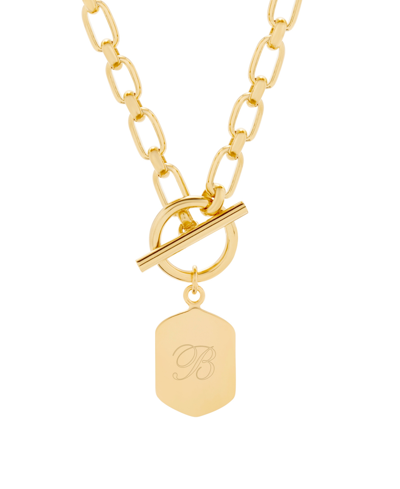 Brook & York Hadley Initial Toggle Necklace In Gold-plated-b