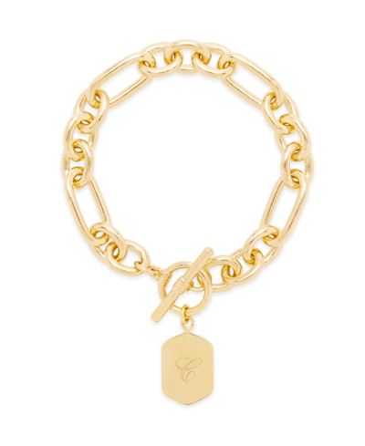 Brook & York Hadley Initial Toggle Bracelet In Yellow