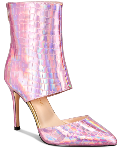 Things Ii Come Women's Jelyn Luxurious Shooties Women's Shoes In Iridescent Pink Snake
