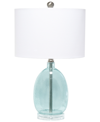 Lalia Home Oval Glass Table Lamp In Blue