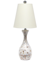 Lalia Home Malibu Curved Mosaic Seashell Table Lamp In Ivory/cream