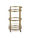 HUDSON & CANAL HAUSE ROUND BAR CART WITH MIRRORED SHELF